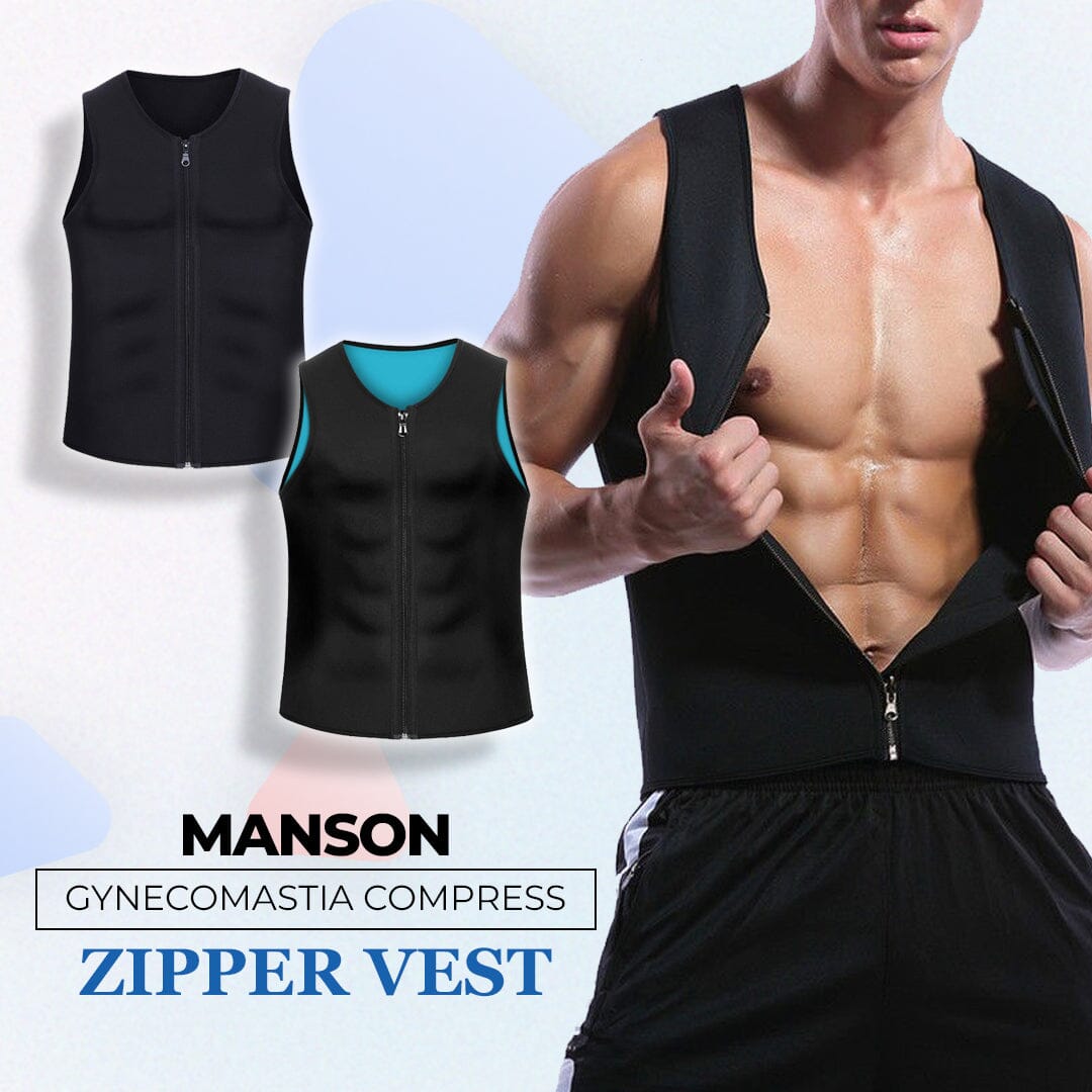 MANSON Gynecomastia Compress Zipper Vest